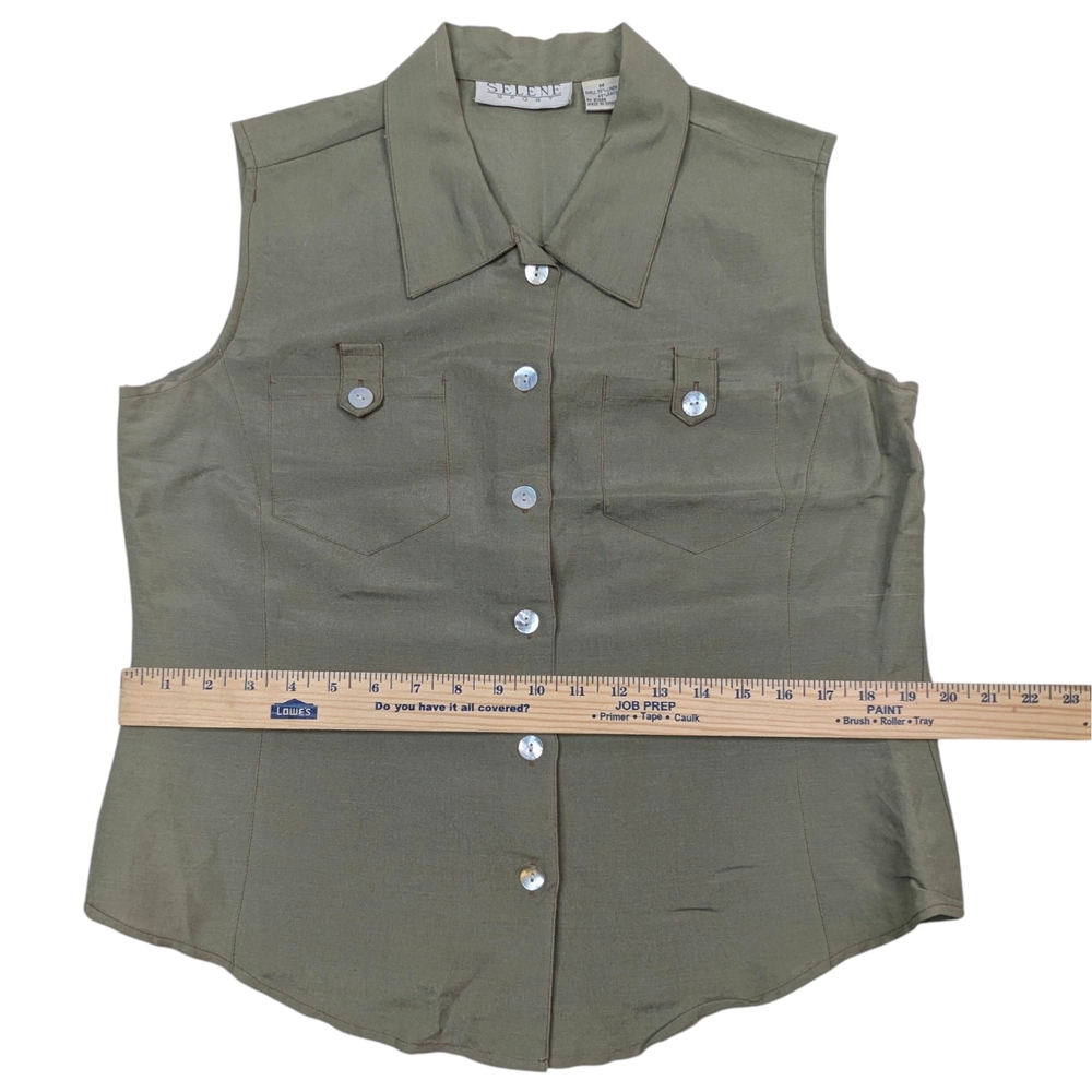 Women's Olive Sleeveless Jumpsuit - Picture 11 of 16